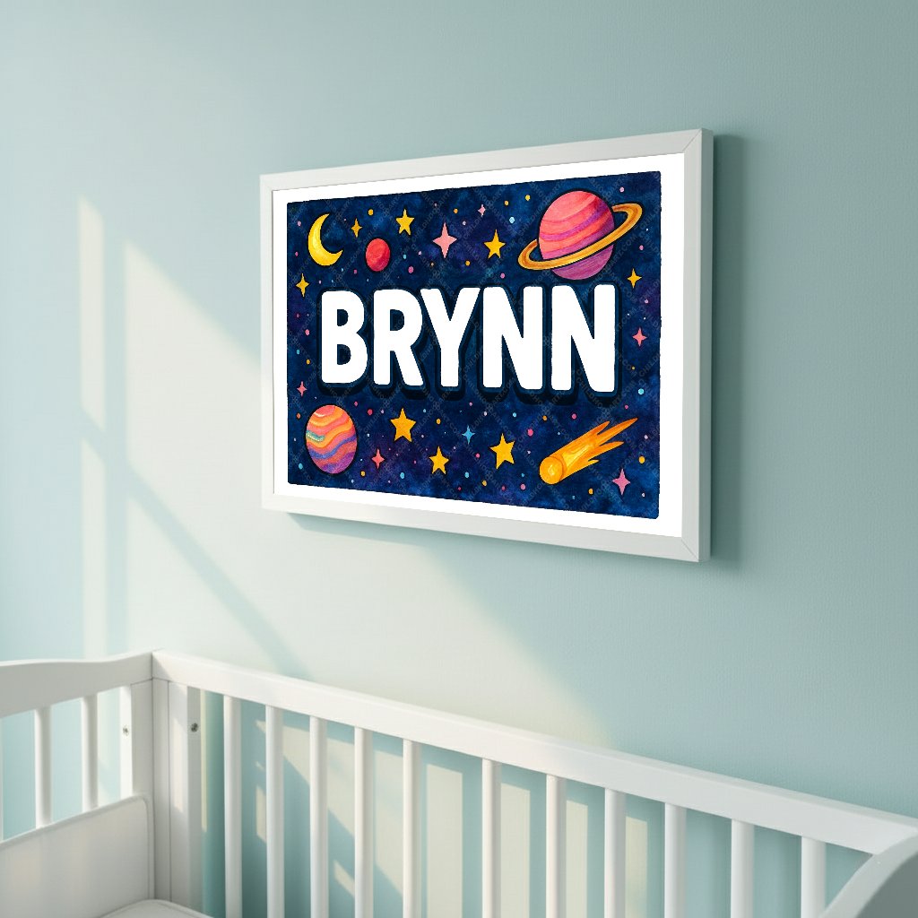Personalized space name art for Brynn