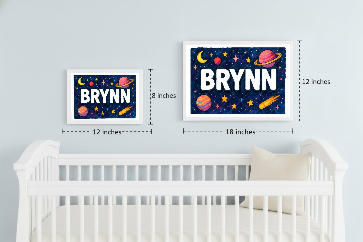 Personalized space name art for Brynn
