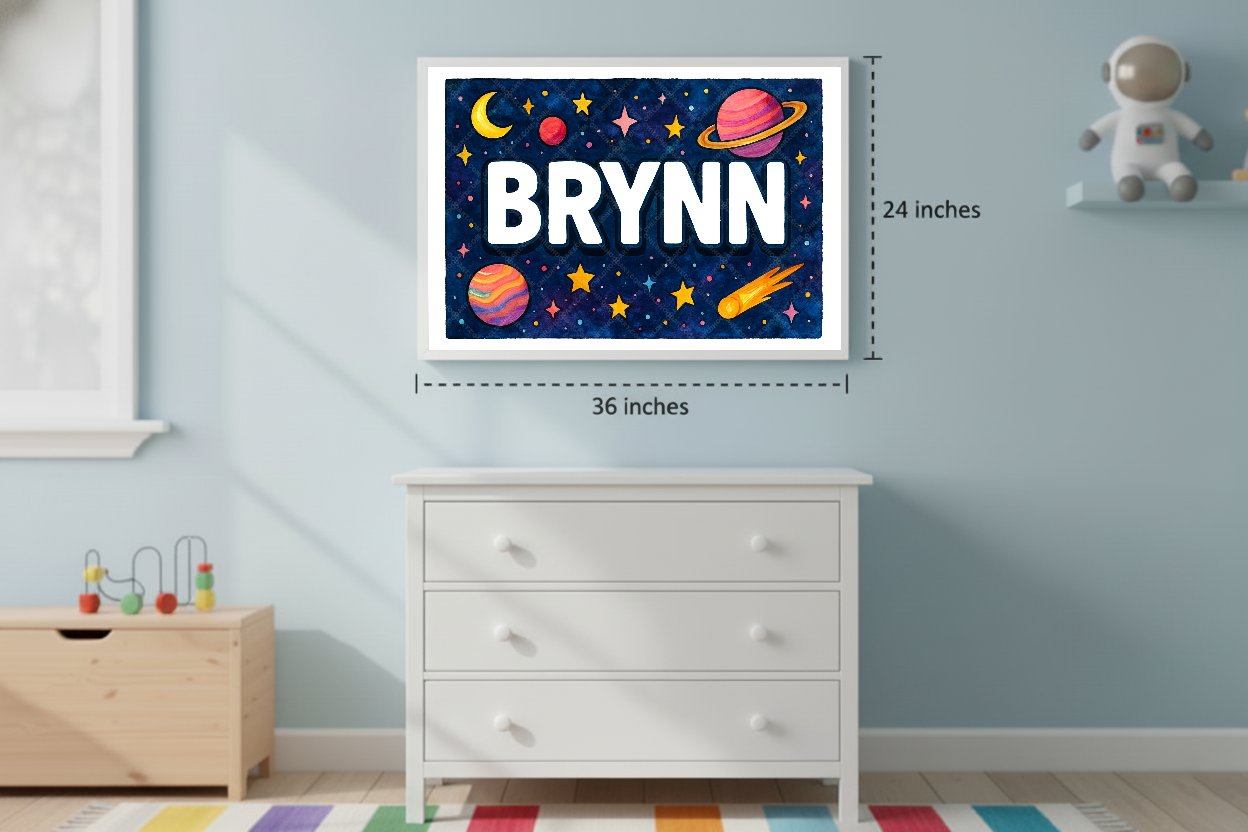 Personalized space name art for Brynn