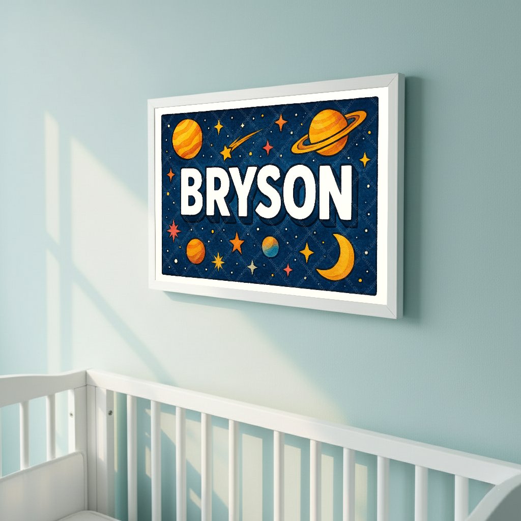 Personalized space name art for Bryson