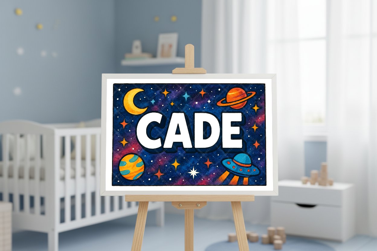 Personalized space name art for Cade