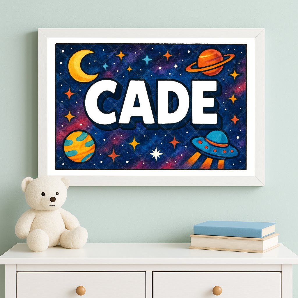 Personalized space name art for Cade