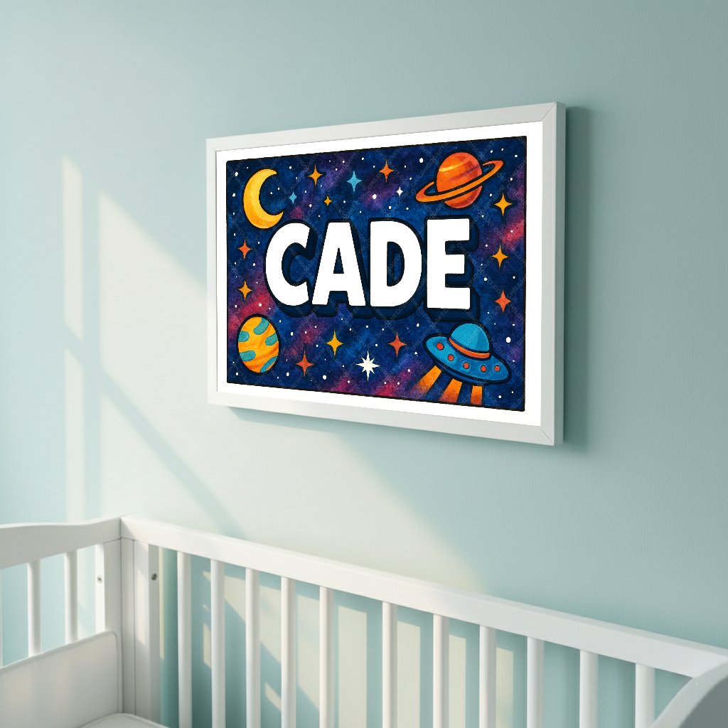Personalized space name art for Cade