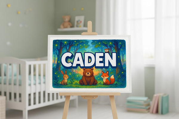 Caden’s Personalized Forest Friends Art