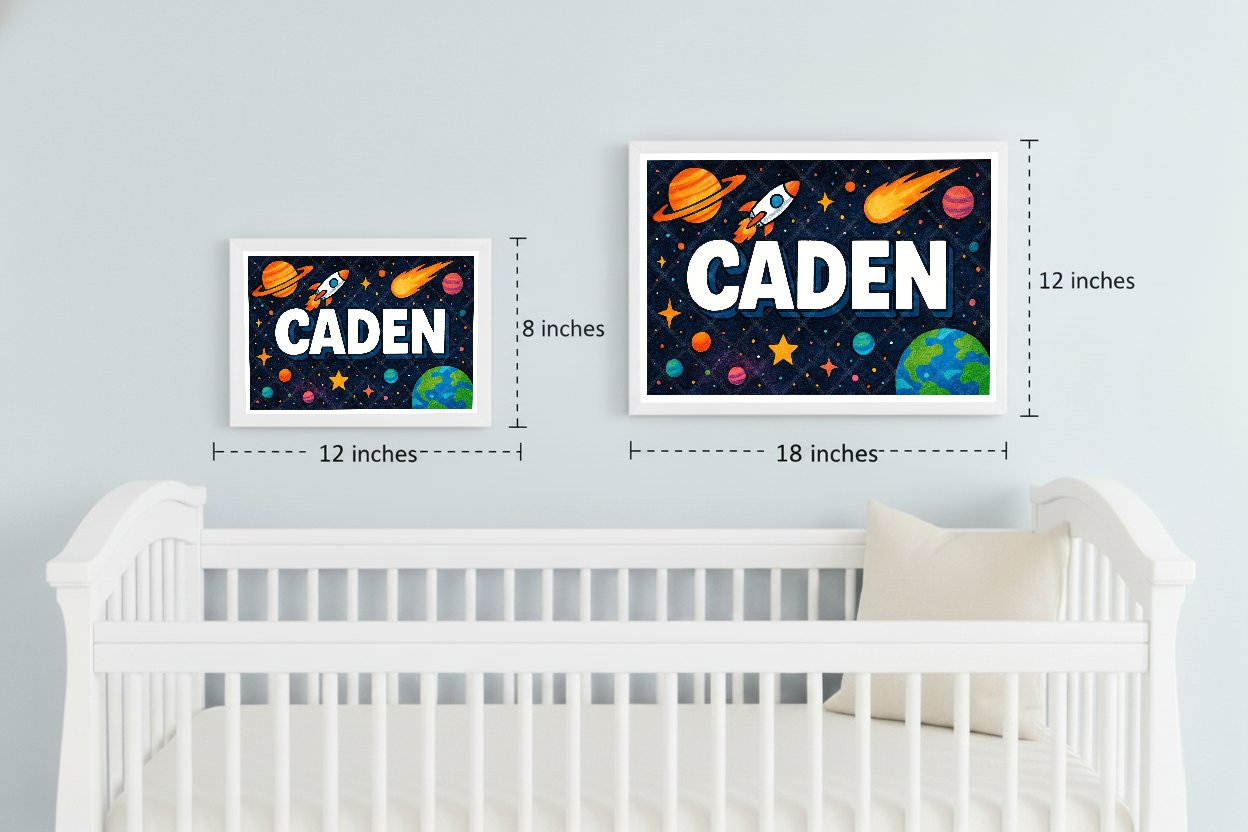 Personalized space name art for Caden