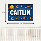 Caitlin Name Art - Space Explorers personalized wall print for kids