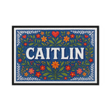Caitlin Name Art - Floral Farmhouse personalized wall print for kids