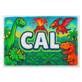 Cal Name Art - Dinosaur Adventure personalized wall print for kids