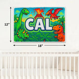 Cal Name Art - Dinosaur Adventure personalized wall print for kids