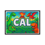 Cal Name Art - Dinosaur Adventure personalized wall print for kids