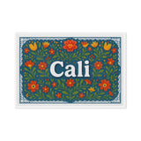 Cali Name Art - Floral Farmhouse personalized wall print for kids