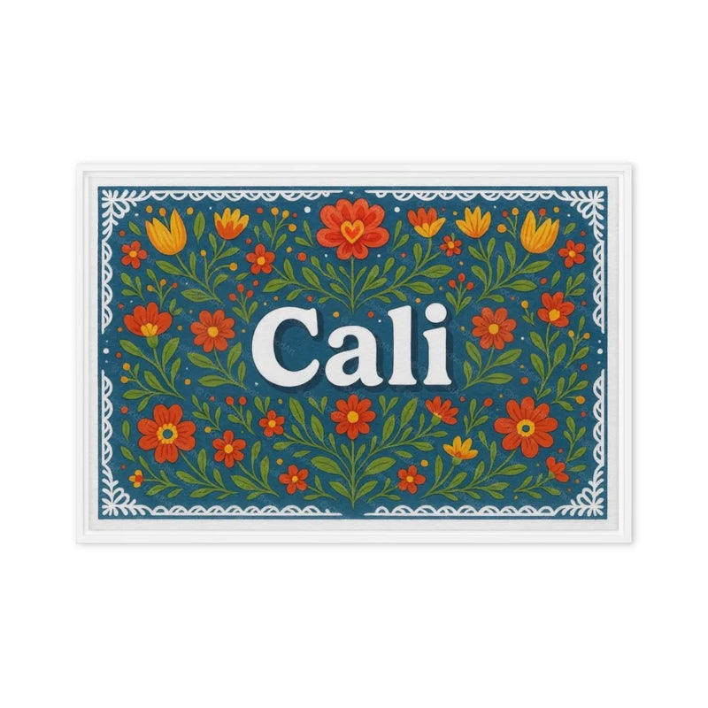 Cali Name Art - Floral Farmhouse personalized wall print for kids