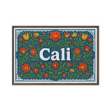 Cali Name Art - Floral Farmhouse personalized wall print for kids