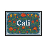 Cali Name Art - Floral Farmhouse personalized wall print for kids
