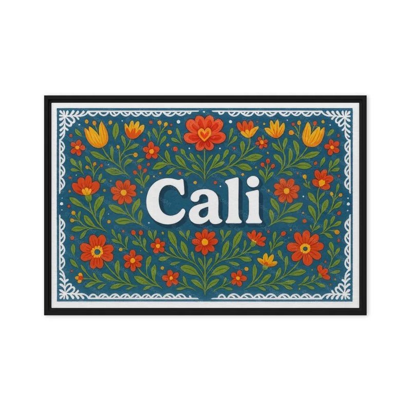Cali Name Art - Floral Farmhouse personalized wall print for kids