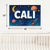 Cali Name Art - Space Explorers personalized wall print for kids