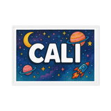 Cali Name Art - Space Explorers personalized wall print for kids