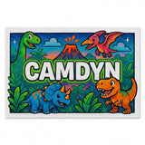 Camdyn Name Art - Dinosaur Adventure personalized wall print for kids