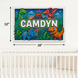 Camdyn Name Art - Dinosaur Adventure personalized wall print for kids
