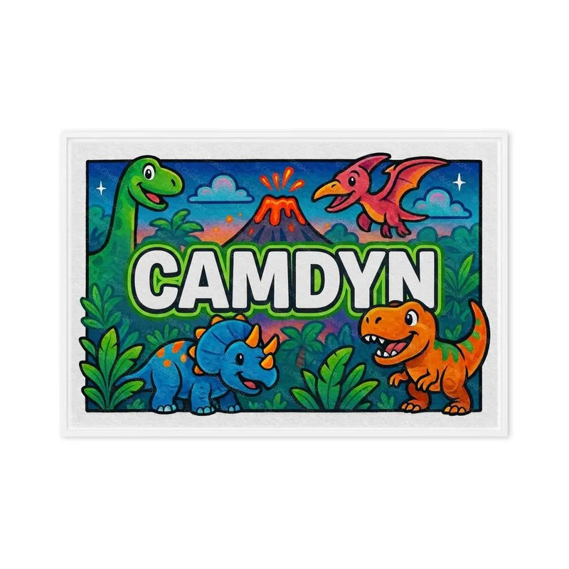 Camdyn Name Art - Dinosaur Adventure personalized wall print for kids