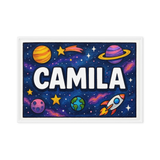 Camila Name Art - Space Explorers personalized wall print for kids