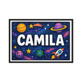Camila Name Art - Space Explorers personalized wall print for kids