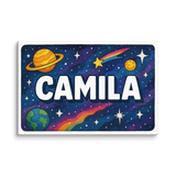 Camila Name Art - Space Explorers personalized wall print for kids