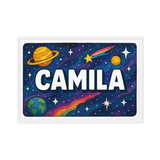 Camila Name Art - Space Explorers personalized wall print for kids