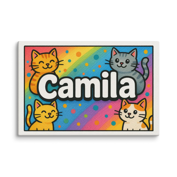 Camila name design — Colorful cats theme print for kids