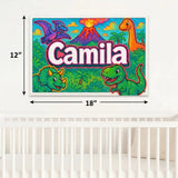 Camila Name Art - Dinosaur Adventure personalized wall print for kids
