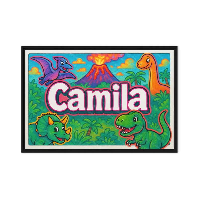 Camila Name Art - Dinosaur Adventure personalized wall print for kids