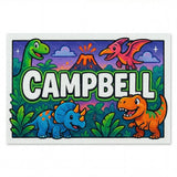 Campbell Name Art - Dinosaur Adventure personalized wall print for kids