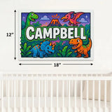 Campbell Name Art - Dinosaur Adventure personalized wall print for kids