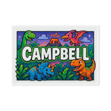 Campbell Name Art - Dinosaur Adventure personalized wall print for kids
