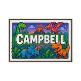 Campbell Name Art - Dinosaur Adventure personalized wall print for kids