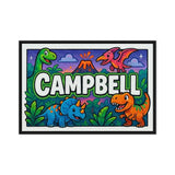Campbell Name Art - Dinosaur Adventure personalized wall print for kids