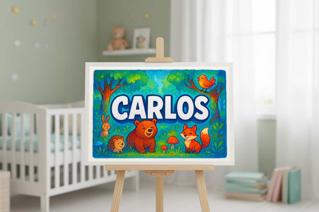 Personalized name art for Carlos
