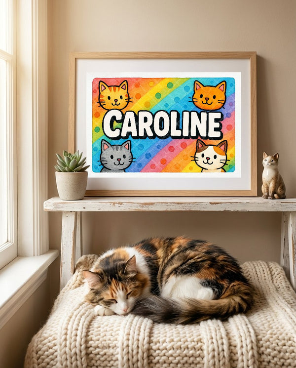 Caroline Colorful Cats Art