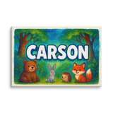 Carson Name Art - Forest Friends personalized wall print for kids