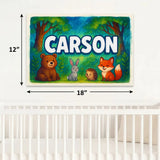 Carson Name Art - Forest Friends personalized wall print for kids
