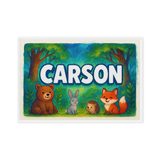 Carson Name Art - Forest Friends personalized wall print for kids
