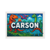Carson Name Art - Dinosaur Adventure personalized wall print for kids