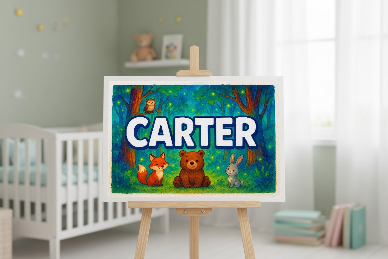 Personalized name art for Carter