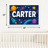 Carter Name Art - Space Explorers personalized wall print for kids