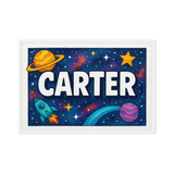 Carter Name Art - Space Explorers personalized wall print for kids