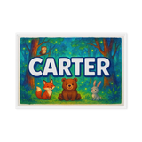 Carter Name Art - Forest Friends personalized wall print for kids