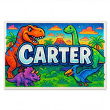 Carter Name Art - Dinosaur Adventure personalized wall print for kids
