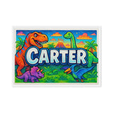 Carter Name Art - Dinosaur Adventure personalized wall print for kids