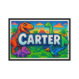 Carter Name Art - Dinosaur Adventure personalized wall print for kids
