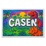 Casen Name Art - Dinosaur Adventure personalized wall print for kids